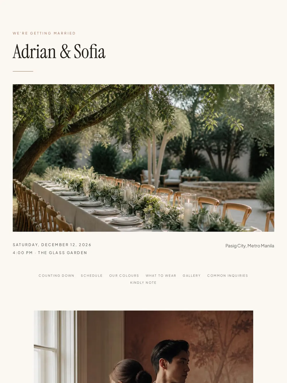 Editorial Romance invitation template preview