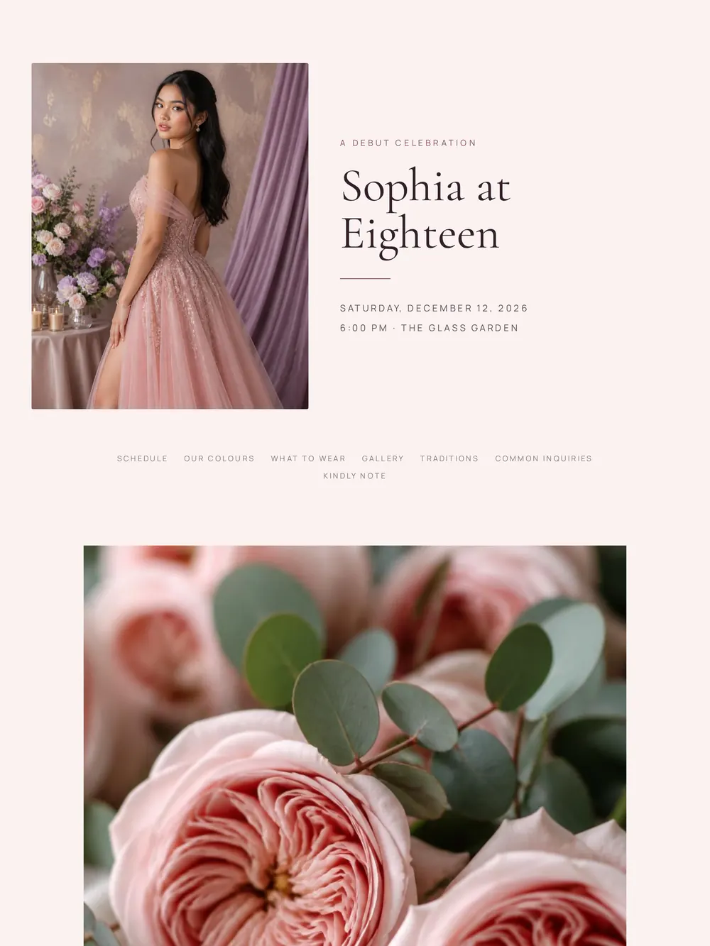 Debut invitation template preview