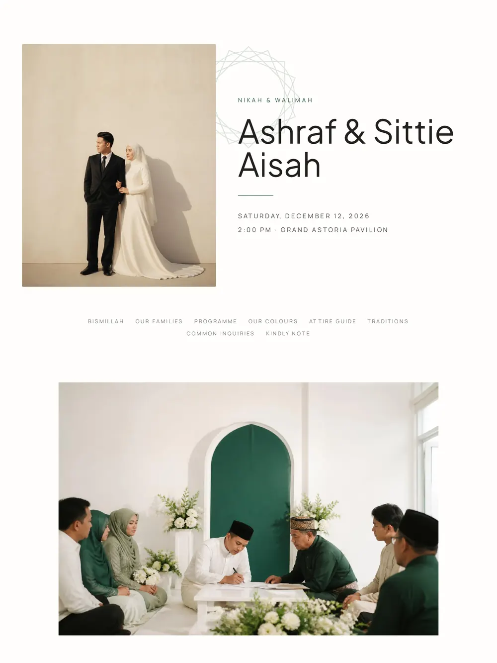 Modern Nikah invitation template preview